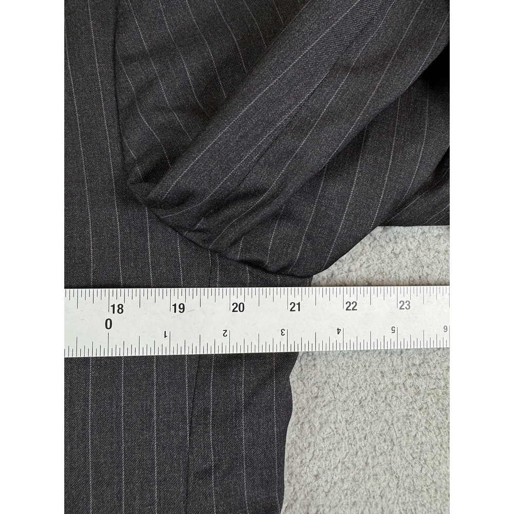 Brooks Brothers Suit Jacket 42 R Charcoal Wool Striped Estrato Fitzgerald USA - Picture 3 of 16